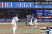 【速報】日ハム五十幡の三盗からの江越スクイズ成功で先制ｷﾀ━━━━(ﾟ∀ﾟ)━━━━!!
