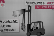 【速報】フォークリフトを遊具として、父親と一緒にブランコのように使って遊び8歳の女の子死亡
