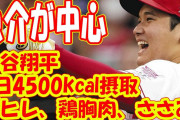 大谷翔平、１日4500kcal摂取　豚ヒレ、鶏胸肉、ささみ、魚介が中心の身体づくり❓❗