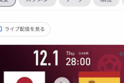【悲報】スペイン戦、木曜28時キックオフ