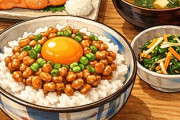 卵かけ納豆ご飯に一品足して完全な食事にしてください