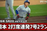 岡本和真の2打席連続ホームランにMLBファン騒然！←「大谷を越えた」（海外の反応）