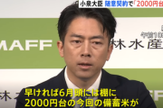 【朗報】小泉進次郎氏｢6月初旬には備蓄米5キロ2000円台で店頭に並び始める｣