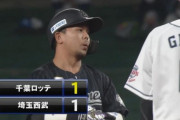 9回二死土壇場で田村同点タイムリーきたぁぁぁぁあぁ！！ロッテがぎりぎり追いつく！