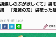 「胡蝶しのぶが欲しくて中身を確認した」男(35)を逮捕　「鬼滅の刃」袋 破った疑いｗｗｗｗｗｗｗｗｗｗ