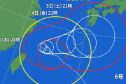 【画像】台風6号、沖縄を旋回したあと日本列島へｗｗｗｗｗｗｗｗｗｗｗｗｗ