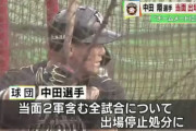 日ハム中田、出場停止期間は未定　川村球団社長「ほかの選手たちがどうすれば中田選手を受け入れる状況になるのか現段階ではわからない」