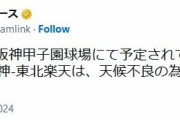 甲子園の阪神対楽天オープン戦は天候不良で中止