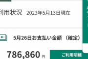 ワイの5月のクレジットカード請求額がヤバすぎると話題にｗｗｗｗｗｗｗｗ