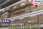 【千葉大停電】県が災害用に備蓄していた発電機、半数以上が倉庫に放置されている事が判明　「貸し出しの要請がなかった」