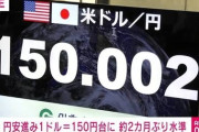 【悲報】日本円とんでもない速さでゴミになる、高市が総裁に就任してから5円円安で152円に…