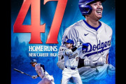 大谷翔平が47号ホームラン＆48盗塁、日本選手最多記録更新、ドジャース戦実況スレの翻訳（海外の反応）