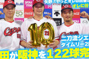 【祝勝会】カープのエース床田が阪神を完封！二刀流で防御率トップ浮上！矢野「やっとオレの出番がきた。オレに任せろ！」