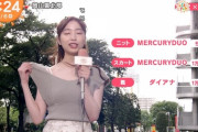 【画像】お天気おねえさんが生放送中にブラジャーを見せつける