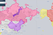 メルカトル図法とかいう大嘘つき図法。ロシアは中国とそこまで変わらない。