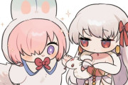 【FGO】着ぐるみマシュ＆ドゥルガーちゃんイラスト！！　ミニな二人可愛いです！！