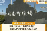 【社会】始業５分前出勤を「時間外」に認定、町職員らに３年分の手当支給…前町長が朝礼のため出勤命じる