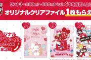 【ハローキティ50周年】「サンリオ×サントリー」イオンでドリンクを買うと“クリアファイル”が貰える！