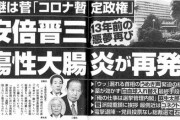 【文春砲】安倍晋三、潰瘍性大腸炎が再発！最終手段は大腸摘出！後継は菅「コロナ暫定内閣」