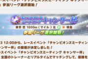 【速報】「キャンサー杯」参加リーグ選択開始　決勝ラウンドは必ず「絶好調」に！