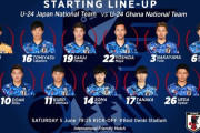 【速報】U-24日本代表vsガーナ代表のスタメン発表キターー！！ｗｗｗｗｗｗ