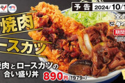 かつや、10月18日より期間,限定で「牛焼肉とロースカツの合い盛り」の販売を開始　979円