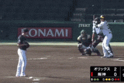 【gif】阪神のドラ2ルーキー井上、あわや本塁打の“初ヒット”！ 5番・サンズは快音なし