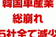 韓国自動車産業が総崩れ！　5社すべての販売台数が崩壊！　韓国GMは前年同期比25.5%激減！　終わったな…