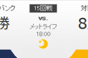 ライオンズ対ホークス 今井-高橋礼 18:00～（メットライフ）