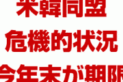 米国「韓国との同盟は危機的状況」「今年末までが期限だ」　　終わったな…