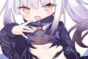 【FGO】水着のメリュジーヌイラスト！！　ポニテメリュジーヌ可愛いです////////