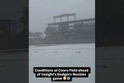 大雪でドジャースvsロッキーズ試合前のグラウンド一面が真っ白に←「大谷に雪かきしてもらおう」（海外の反応）