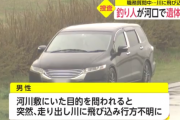 河口で遺体発見　前日に男性が職務質問中に川に飛び込んでいた