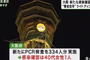大阪府さん、ＰＣＲ検査を３３４人分行い、１名の感染確認