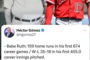 韓国人「ベーブ・ルースと大谷の記録が“奇跡的に一致”していた…」→「100年前と同じ数字ってどういうこと…」