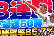 【祝勝会】カープ破竹の8連勝！セ最速50勝で優勝確率85.7％！！