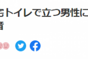 ヤフーニューストップで「自宅トイレで立って排尿する男」がボロクソに叩かれてしまう