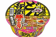 日清食品、豚とニンニク風味の汁なし「どん兵衛」