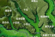 【画像】東京の「地形地図」から貧富の差が歴然にｗｗｗｗｗｗ