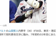 【誤植ネタ】山田哲人さん、今期たったの10打点なのに5億円ゲット