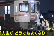 【大迷惑】27歳女性「もう人生どうでもいい！死んでもいいや」車でフェンスを突き破って線路に侵入、電車と衝突　本人は車から避難