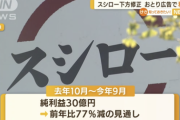 【悲報】スシローさん、なぜか純利益が57億円も減る