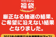 【悲報】ワイ、「マクドナルドの福袋2022」抽選に落選…