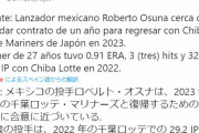 ロッテ、オスナと１年契約で合意間近か？？
