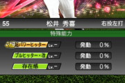【プロスピA】松井って言うほどプルヒッターだったっけ？
