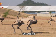 中国独自開発の「ロボットウルフ」部隊が初のお目見え…ライフル搭載も可能！