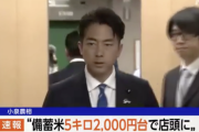 【緊急】小泉進次郎「備蓄米5キロあたり2000円台で店頭に並ぶようにする」