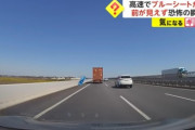【悲報】ブルーシート、高速道路でドライバーに襲いかかるｗｗｗｗ