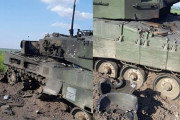 地雷と自爆ドローン+対戦車ミサイルで破壊されたレオパルド2A4戦車…ウクライナ戦車兵は生存！