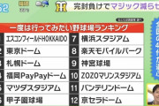 40代が選ぶ一度は行ってみたい野球場ランキングｗｗｗｗｗｗｗ